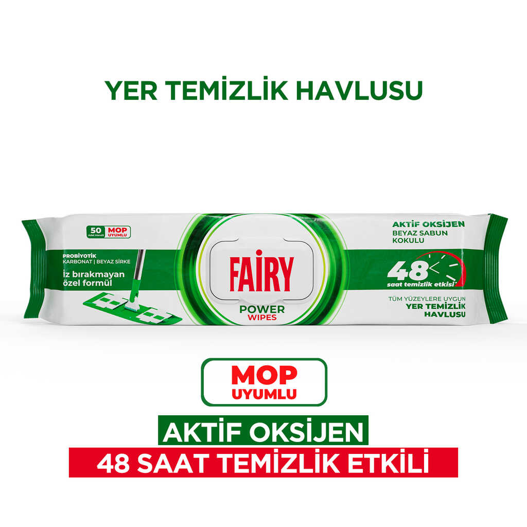 دستمال مرطوب تی فیری fairy رایحه صابون سفید بسته ۵۰ عددی