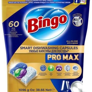 قرص و پودر ماشین ظرفشویی هوشمند بینگو bingo پرومکس ۶۰ عددی