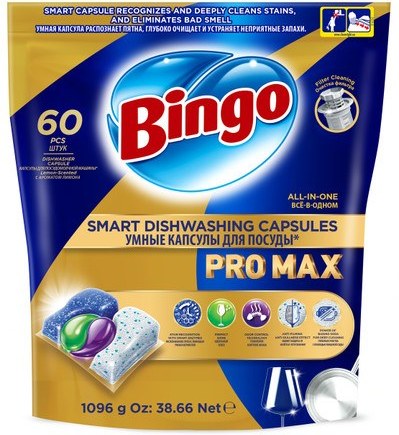 قرص و پودر ماشین ظرفشویی هوشمند بینگو bingo پرومکس ۶۰ عددی